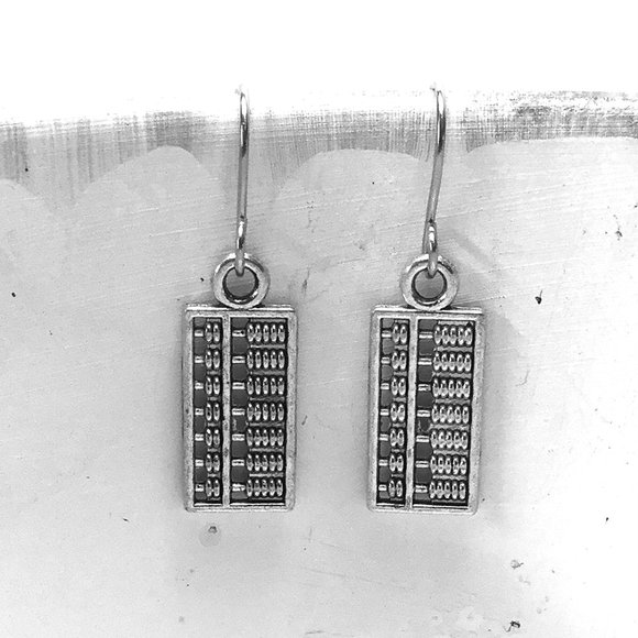 Miniature Abacus Learning Math Lovers School Gift Charm Earrings - Picture 1 of 3